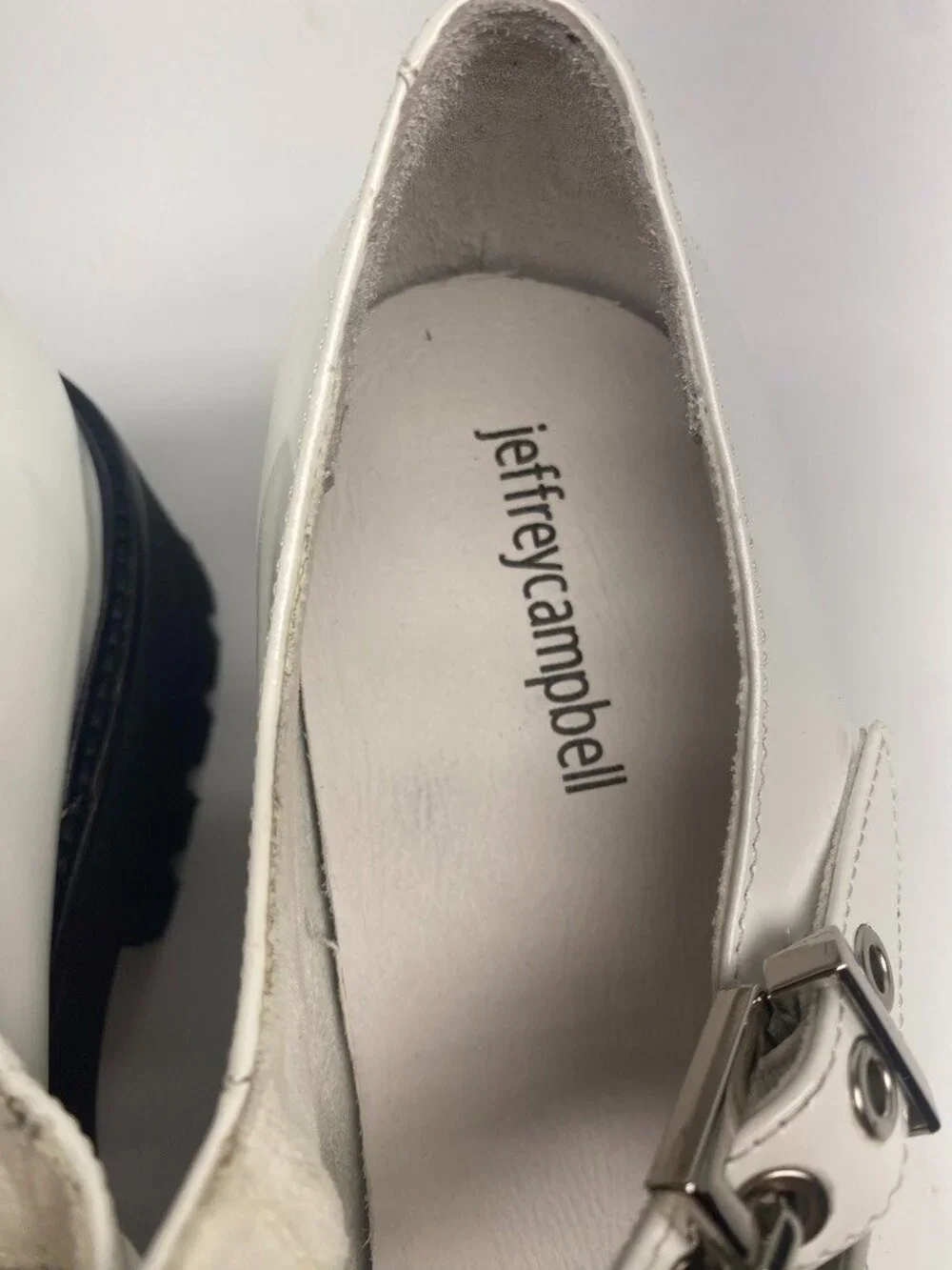 Jeffrey Campbell Womens Mary Jane White Platform Pump Shoe Sz 10